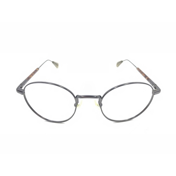 Zac Posen Leland GM Gunmetal Brown Round Eyeglasses Frames 48-21 135 Men Women - Picture 2 of 12